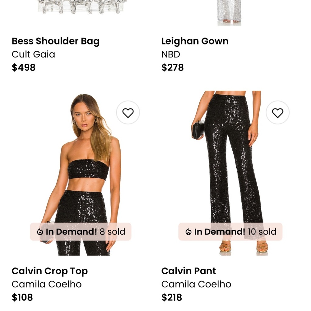Camila Coelho top and pants black sequin